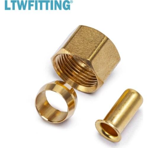 LTWFITTING Value Pack 3/8"OD Brass Compression Insert,Sleeve Ferrule,Nut