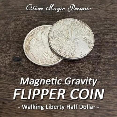 Magnetic Gravity Flipper Coin Magic Tricks Walking Liberty Half Dollar Magician Coin Gimmick Props Close Up Illusions