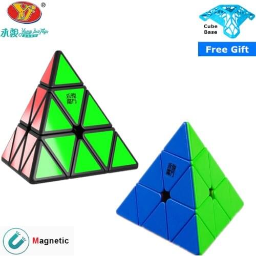 Yongjun yulong V2M Magnetic Cube Magic Pyramid YJ Stickerless Magnets Triangle Puzzle Speed Cubes For Children Kids Gift Toy
