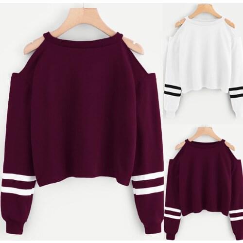 Fashion Sweatshirt Women Off Shoulder Long Sleeve Blouse Sweatshirt female Crop Pullover Casual Tops Hoodies толстовка женская