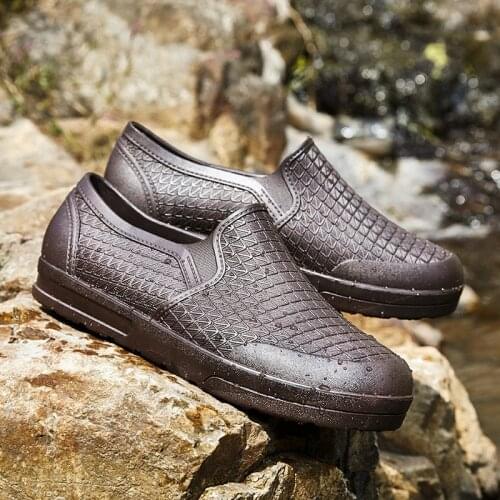 Mens Non-slip Low-top Fashion Waterproof Shoes Short-tube Rain Boots Overshoes Wear-resistant Spring and Autumn Work Shoes