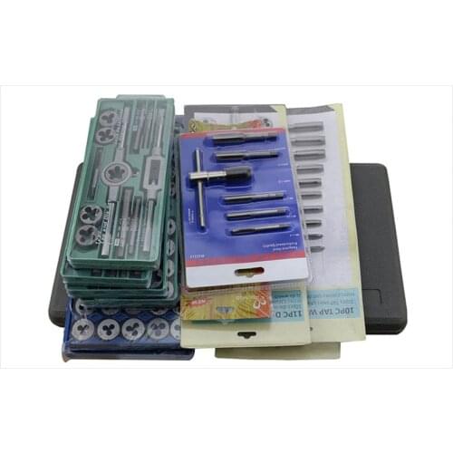 Tap Die Set Hardware Tool Hand Tap Wrench Die Wrench Metric Wire Tap Combination Set Alloy Steel