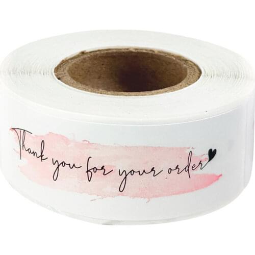 120Pcs Thank You for Your Order Stickers Roll Pink Blue Business Thank You Sticker for Shopping Package Bag Decoration Labels