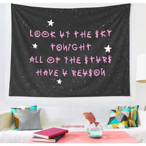Lil Peep Star Shopping Lyrics Handwritten tapestry Wall Hanging Astrology Divination Bedspread
