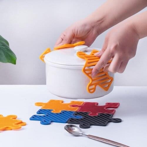 Non-Slip Insulation Pads For Dining Table Portable Puzzle Shaped Bowl Mat Pot Holder Mats Kitchen Coaster Pads Accessories