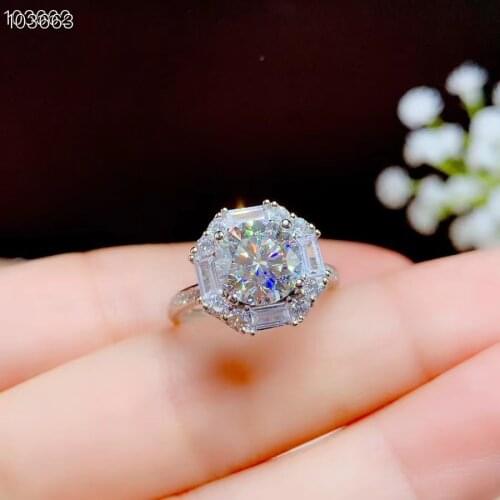 2020 NEW crackling moissanite gemstone ring for women jewelry engagement ring for wedding 925 sterling silver ring birthday