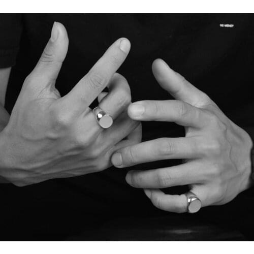 New Original Design Silver Blank Open Seal Ring Mens Glossy Unisex With Opening Adjustable Tail Jewelry Accessory