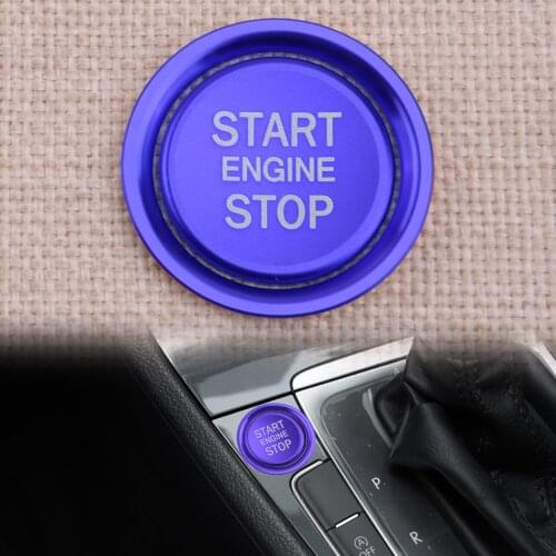 NEW Cae Engine Start Stop Push Switch Button Cover Ring Trim Fit For VW Golf 7 MK7 GTI R Jetta CC Arteon Blue Aluminum Alloy