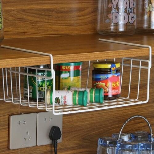 Under Shelf Table Storage Basket Rack Desk Wire Cabinet Hanging Rack Organizer FU