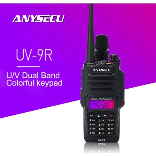 ANYSECU UV-9R Plus Waterproof Walkie Talkie Handheld UHF VHF Dual Band IP67 HF UV Transceiver 9R Portable Ham Radop
