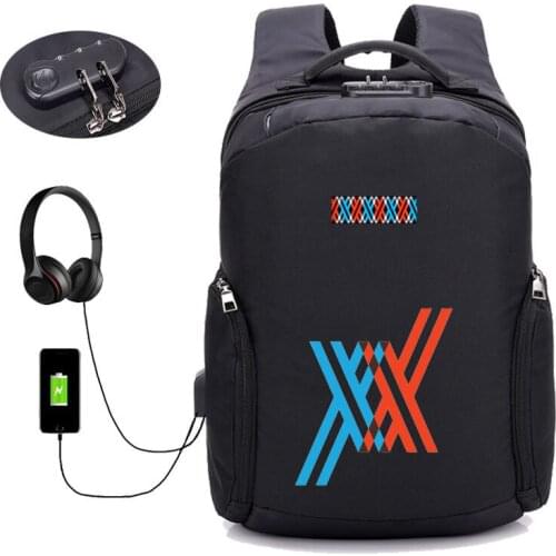Anime DARLING in the FRANXX backpack USB charging Backpack student book bag School Bag Mochila men travelling package