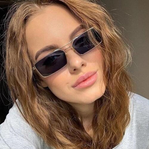 HKNA Classic Metal Sunglasses Women Retro Square Sun Glasses for Women/Men Metal Square Glasses Vintage Punk Gafas De Sol Mujer