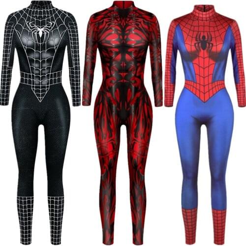Superhero Sexy Jumpsuit Catsuit Character Eddie Brock Cosplay Costumes Halloween Women Bodysuit Fancy Dress