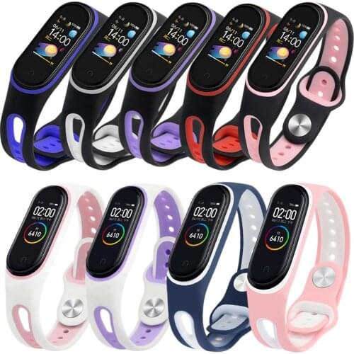 U-shaped Mi band 5 Strap Wrist Band Sports TPU Wristband mi band 5 Dual-colorful silicone band for xiaomi mi band 3 4 5 strap