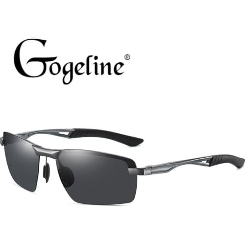 Vintage Square Polarized Sunglasses Al-Mg Half Frame Sun Glasses Famous Brand Polaroid Sunglasses Retro Red UV400 for Women Men