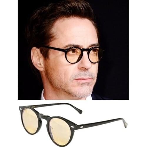 Gregory Peck Vintage Round Polarized Sun Glasses O5186 47-23-145 Brand Designer Men Women Occhiali Da soGafas Oculos with Case