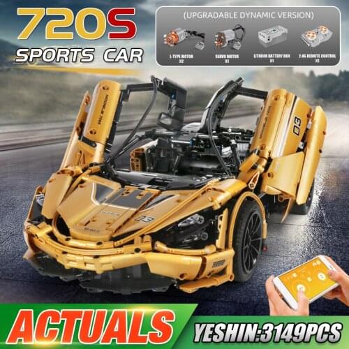 MOULD KING 13145 APP Motor High-Tech Car The MOC 720S Speed Race Car Model 20087 Building Block Brick Kids Christmas Toys Gift