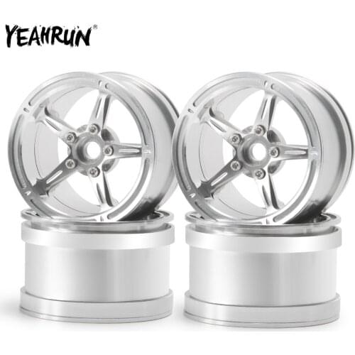 YEAHRUN 1/2/4 Pcs Metal Aluminum 2.2inch Beadlock Wheel Rim For 1/10 Axial SCX10 Wraith 90048 (RR10) RC Rock Crawler Parts