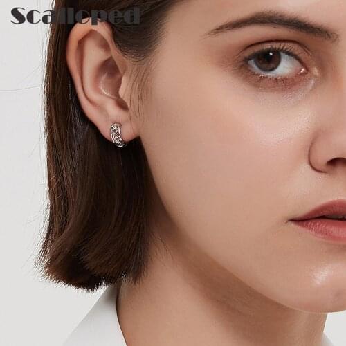 SCALLOPED European Mesh Hollow Round Hoop Earrings Women 2021 New Individuality Designer Vintage Jewelry Female Brand Brincos