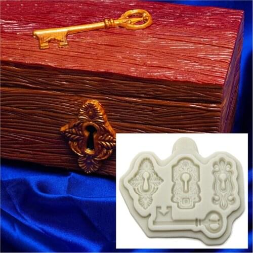 1PCS Antique Key Dry Pace DIY Baking Tools Fondant Cake Decoration Silicone Mould Chocolate Mold