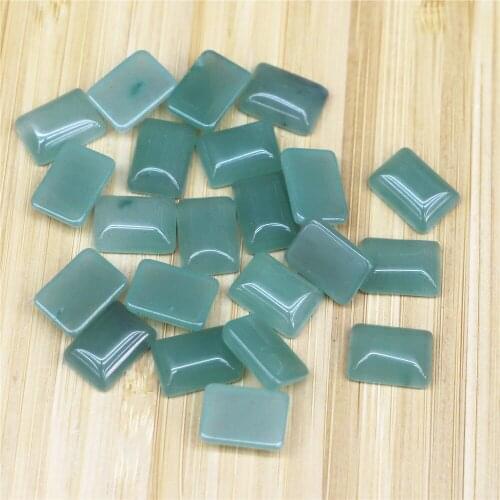 10x14MM Rectangle Aventurine Nature Stone Cab Cabochon for Jewelry Making Beads Free Shipping No Hole Wholesale 30Pcs/lot