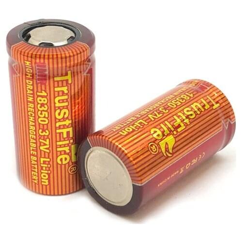 2pcs/lot TrustFire IMR 18350 700mAh 3.7V Rechargeable Lithium Battery High Drain Batteries for Electronic Smoke Flashlights