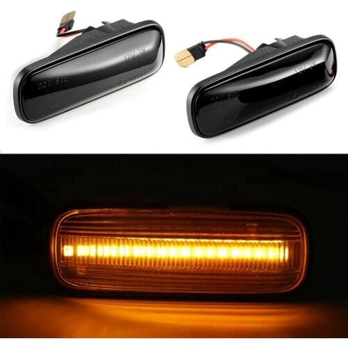 2Pcs Static Smoke Front LED Side Marker Turn Signal Light Fit for Honda Civic Ballade Hatchback Sedan 1996 1997 1998 1999