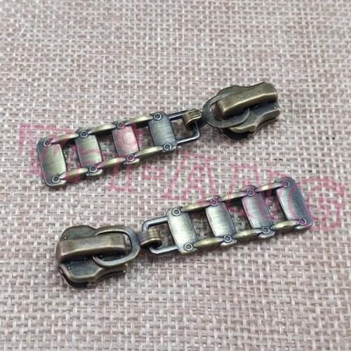 20pcs/lot, Antique Bronze Color Ladder Shape 5# Plating Zipper Slider for Metal Resin Zipper