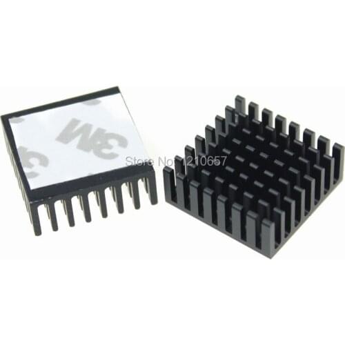 20 pieces lot 25x25x10mm Aluminum Heatsink Black Heat Sink For IC Chip