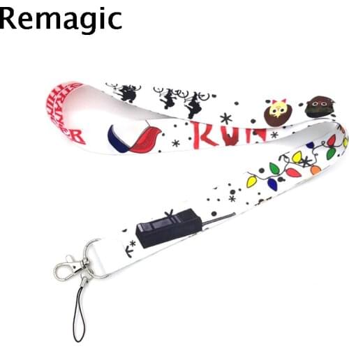 20pcs Stranger things Neck Strap Lanyards ID badge card holder keychain Mobile Phone Strap Gift Ribbon webbing necklace keyrings