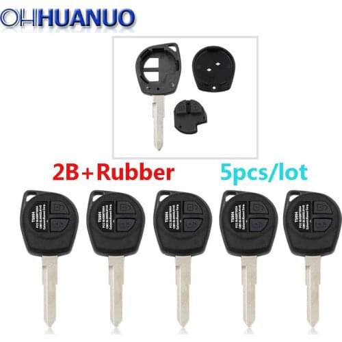 5pcs/lot For SUZUKI JIMNY VITARA SWIFT IGNIS ALTO 2 BUTTON REMOTE KEY FOB SHELL + RUBBER