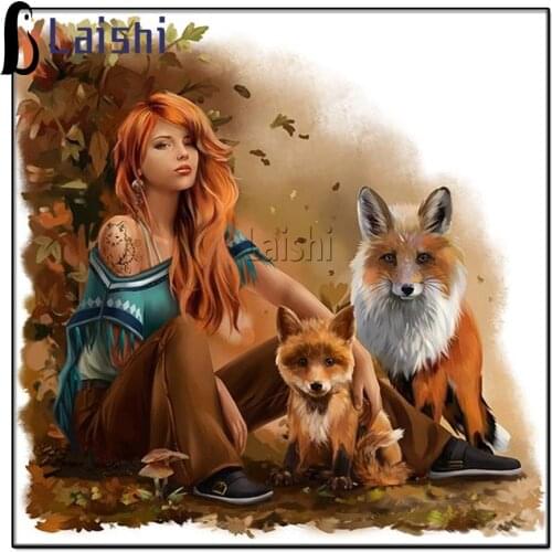 5D Diamond Painting Pet Dog fox Tattoo Beauty Patch Embroidery Rhinestone Mosaic Set Crafts Gift Pendant Office Home Decoration