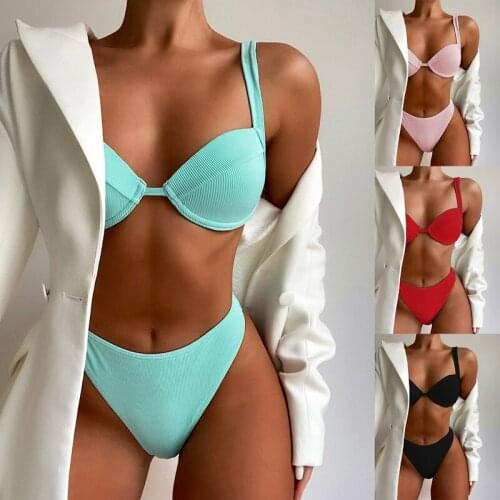 High Waist Bikini Push Up Swimsuit Female Swimwear Women 2-Pieces Bikini Set Bathing Suit Swim