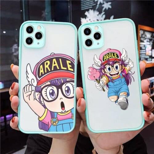 Anime Dr Slump Arale Phone Case Blue Transparent Matte For IPhone 7 8 11 12 S Mini Pro X XS XR MAX Plus Cover Shell