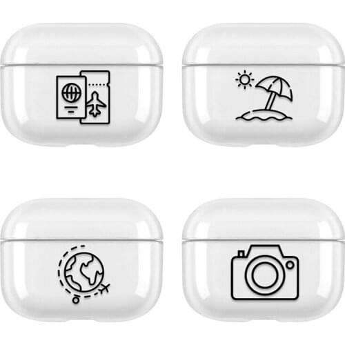 KJOEW For airpods 3 Transparent creative pattern earphone cover Hard PC Cartoon Case protection for airpods pro earphone case