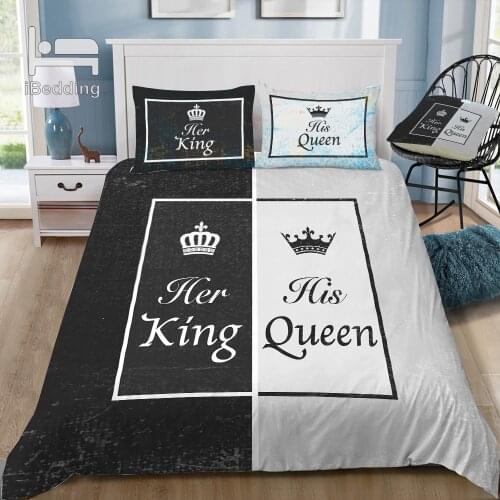His Side & Her Side Couple Bedding Set for Home Bed Printing Duvet Cover Set with Pillowcase Twin Full Queen King Dropshipping