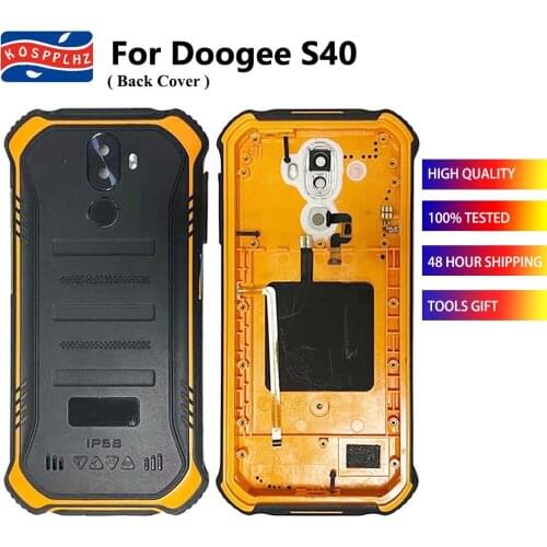 KOSPPLHZ For Doogee S40 Back Cover Case Original Battery Cover Back Housing With Fingerprint Unlock Key Replacement