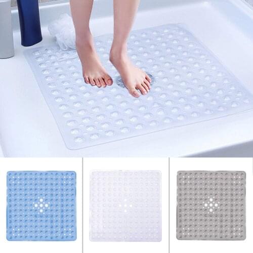 Square Non-Slip Bath Shower Bathroom Floor Bathtub Mat with Suction Cups for Home Hotels Restaurants Balcony 53x53cm