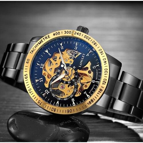 2018 Famous Top Brand Men Watch Luxury Vintage Stainless Steel Male Mechanical Skeleton Automatic Wristwatch Relogio Masculino