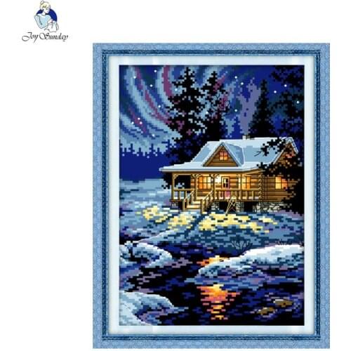 Joy Sunday The night of the Arctic Counted Cross Stitch kits DIY 14CT and11CT For Embroidery Home Decor Needlework