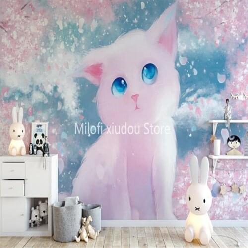 Milofi custom 3D wallpaper mural childrens room bedroom princess pink cartoon living room bedroom background wall decoration pa