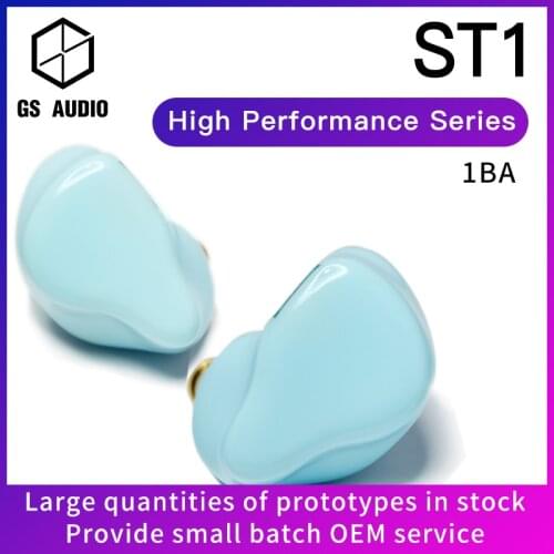 GS AUDIO ST1 1BA Hybrid Driver HiFi In-Ear Earphones with 0.78 2pin Detachable Cable IEMs for Audiophiles Musician OEM ODM