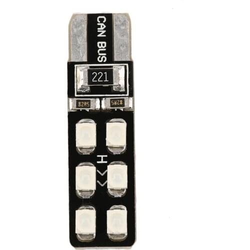 Low Consumption Long life T10 2W 2835 12SMD Car Super Bright License Light Bulb Bulb 2Color Optional blue, red