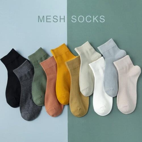 10 Pairs New Fashion Cotton Socks For Men High Quality Business Casual Dress Socks Summer Thin Breathable Mesh Socks Men Sox