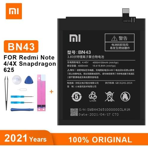 Xiao Mi Original Battery BN43 for Xiaomi Redmi Note 4X / Note 4 Global Snapdragon 625 Phone Replacement Batteries