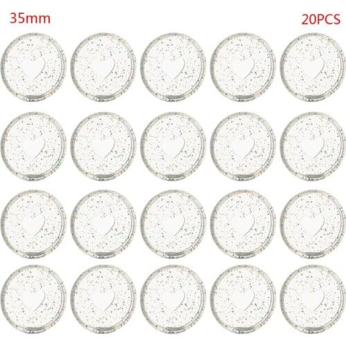 20pcs Glitter Sequin Heart Binder Ring Mushroom Hole Loose Leaf Notebook Binding L4MD