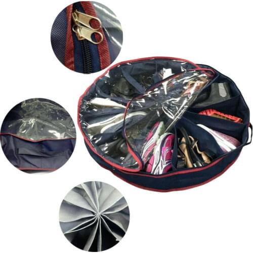 Under the Bed Shoe Organizer Round Fits 12 Pairs Boots for Underbed Storage