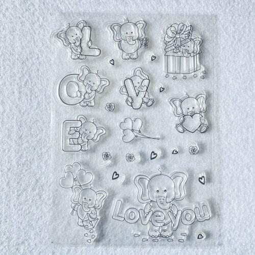 Animal elephant clear stamp Transparent Silicone Stamp For Scrapbooking Photo Album Decoration candle bottle Clear Stamp
