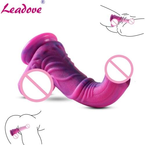 Purple Skin Feeling Realistic Dildo Soft Material Huge Big Penis With Suction Cup Sex Toys for Adult Woman Masturbation WBD10046