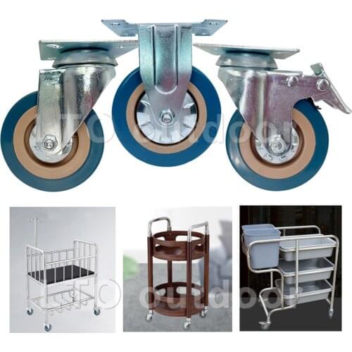 1PCS PVC Furniture Caster With Brake Silent Wear Resistant Industrial Caster Furniture Accessories